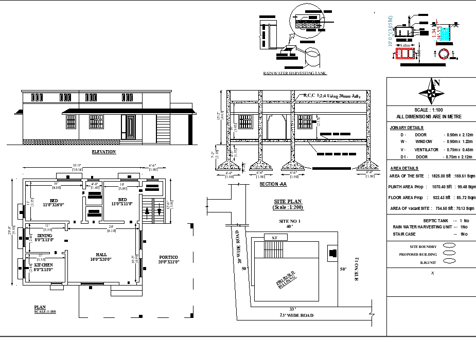 33'X29' East-facing 2bhk house plan as per Vastu Shastra is given in this drawing file.Download free Autocad DWG and PDF file format