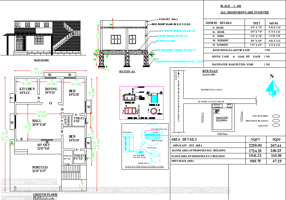 33'X52' blueprint plan of North facing 2bhk house plan as per Vastu Shastra is given in this drawing file. Download Autocad DWG and PDF file format of this house plan.