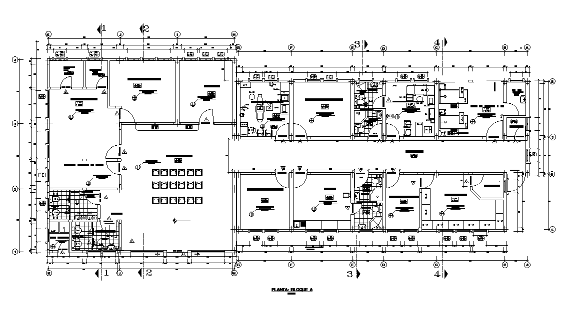 33x14m hospital plan is given in this AutoCAD drawing model.Download now.