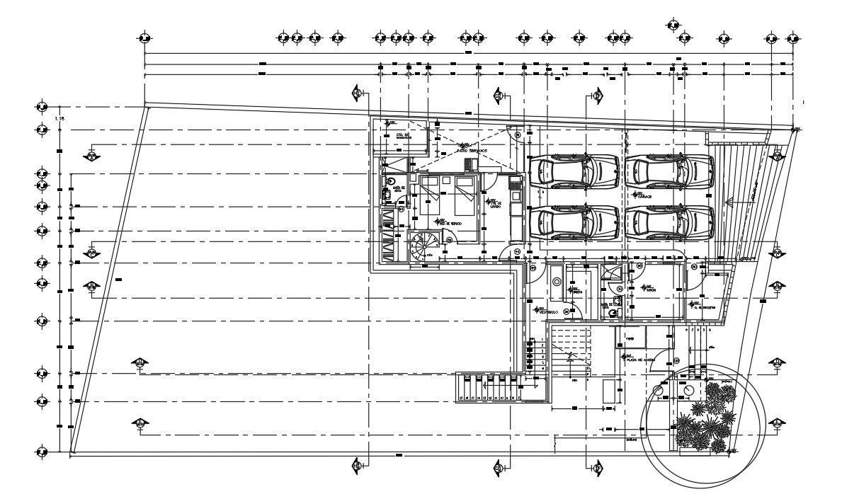 33x18m ground floor house plan is given in this Autocad drawing file. Download now.