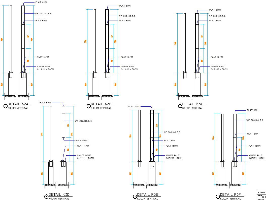 33x30m warehouse building column section CAD drawing