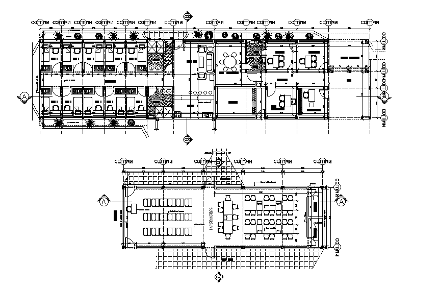 33x8m office plan is given in this Autocad drawing file. Download now.