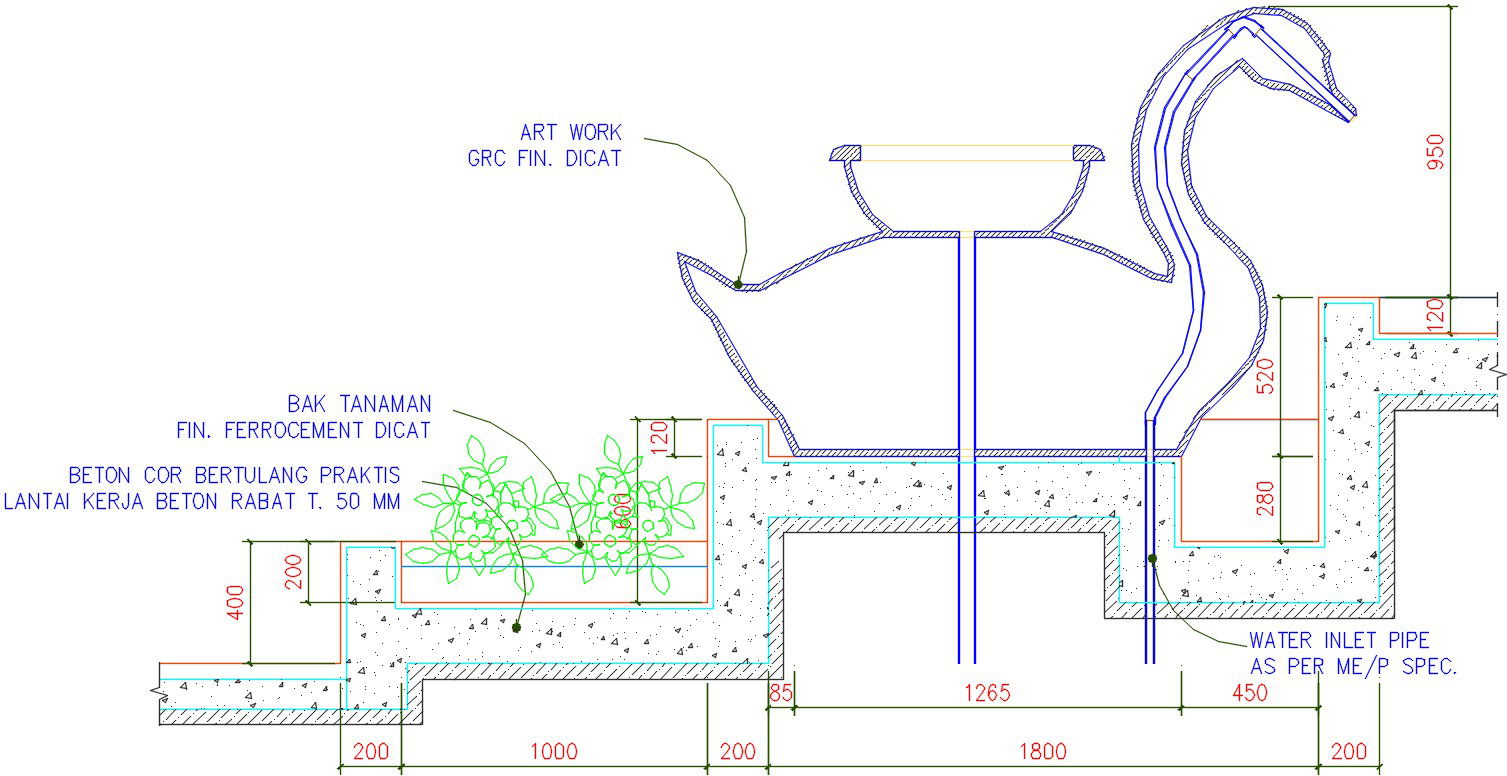 3400mm duck fountain design is provided for a theme park