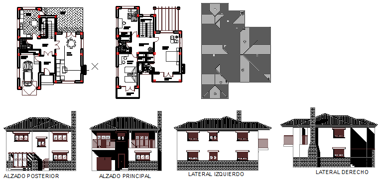 Architectural house design drawing
