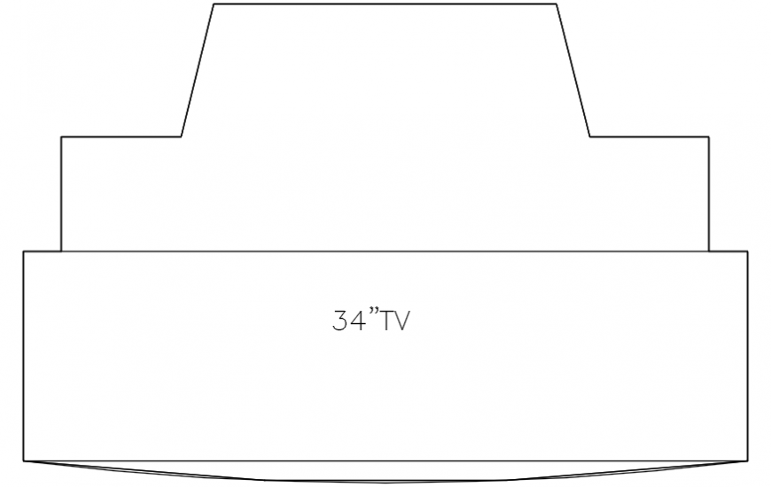34 inch television elevation block cad drawing details dwg file