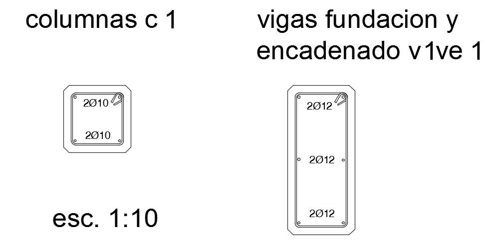 34x10m house building column cross section cad drawing is given in this file
