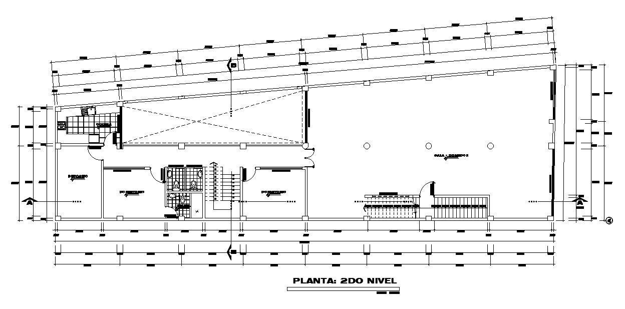 34x10m second floor house plan is given in this AutoCAD drawing model. Download now.