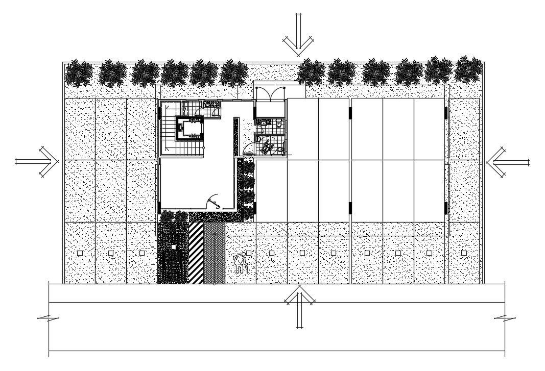 34x18m hospital plan is given in this AutoCAD drawing model. Download now.