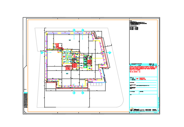 34x50m commercial plan AutoCAD drawing