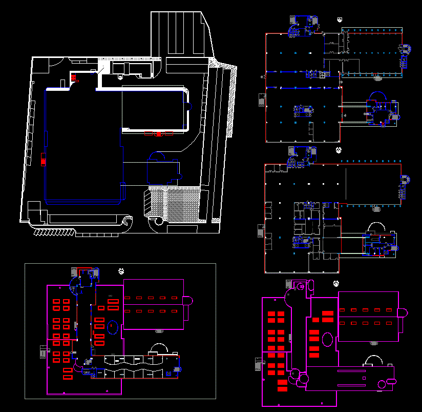 Modern Hotel Building DWG File with Detailed 2D Architectural Drawings