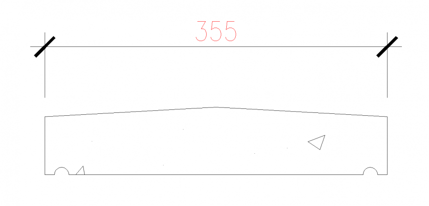 355 size concrete block view with width dwg file