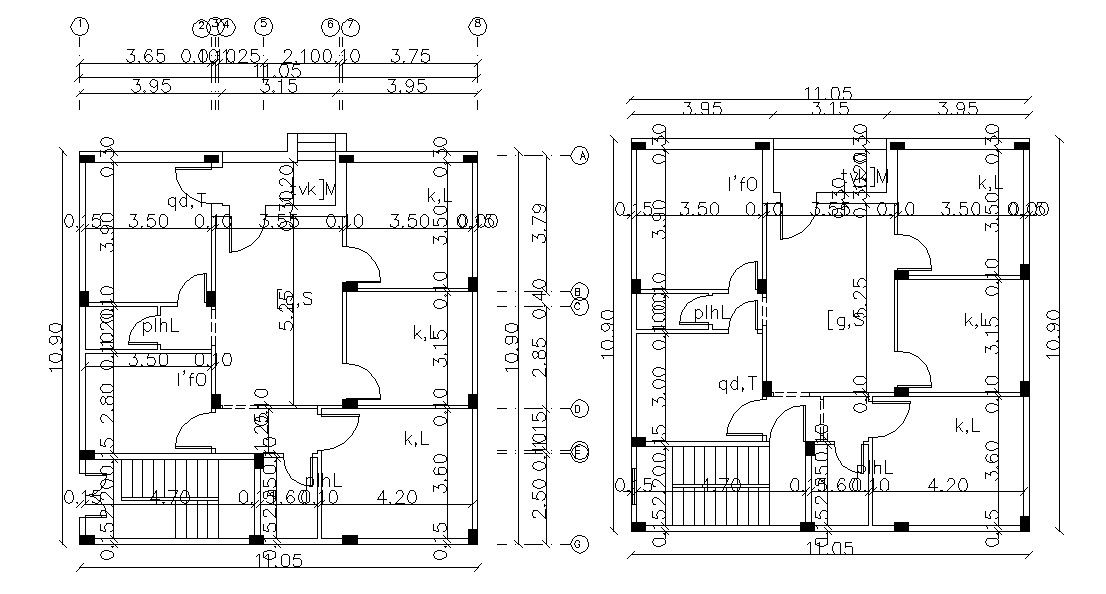 35 X 36 House Plan Design DWG File