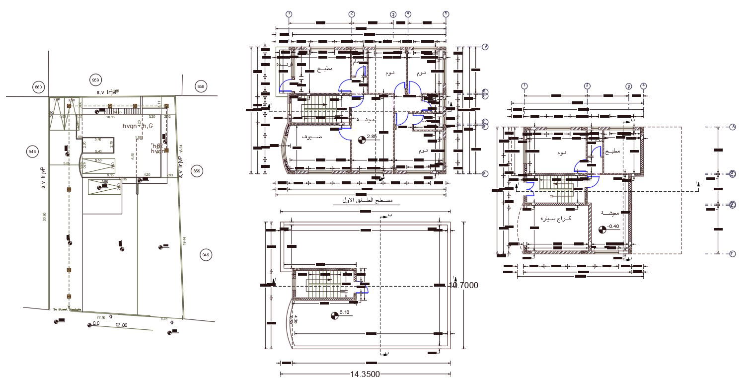 35' X 47' House Ground Floor And First Floor Plan DWG File