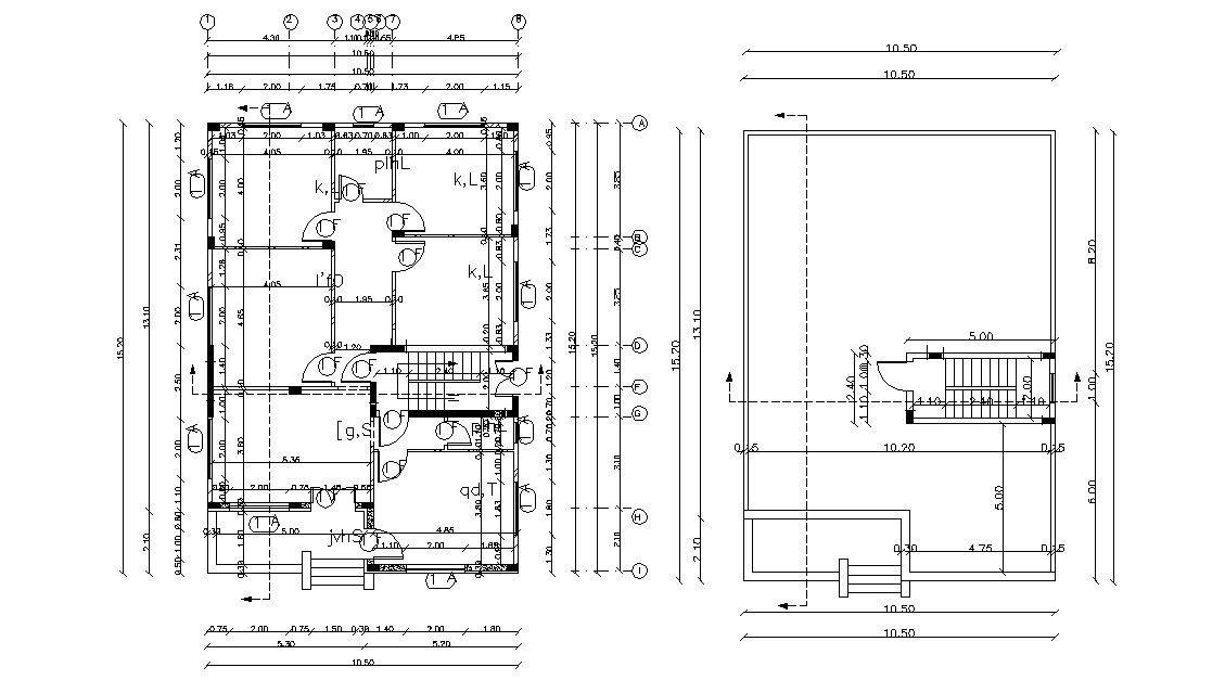 35' X 50' Feet Bungalow Ground Floor CAD Plan
