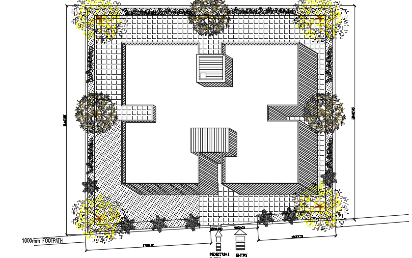 35x32m apartment site layout cad drawing is given in this file