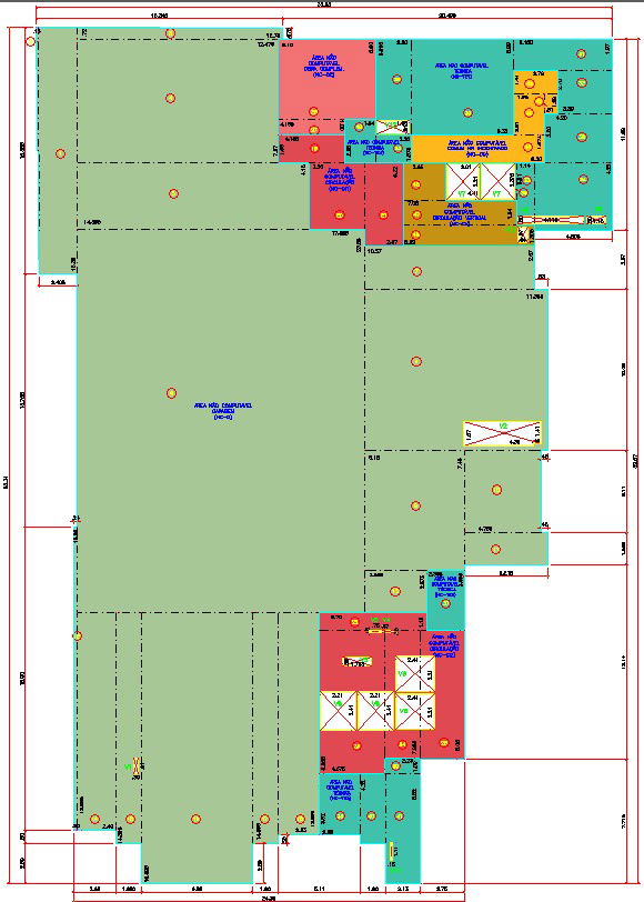 35x55m plot AutoCAD drawing with dimension