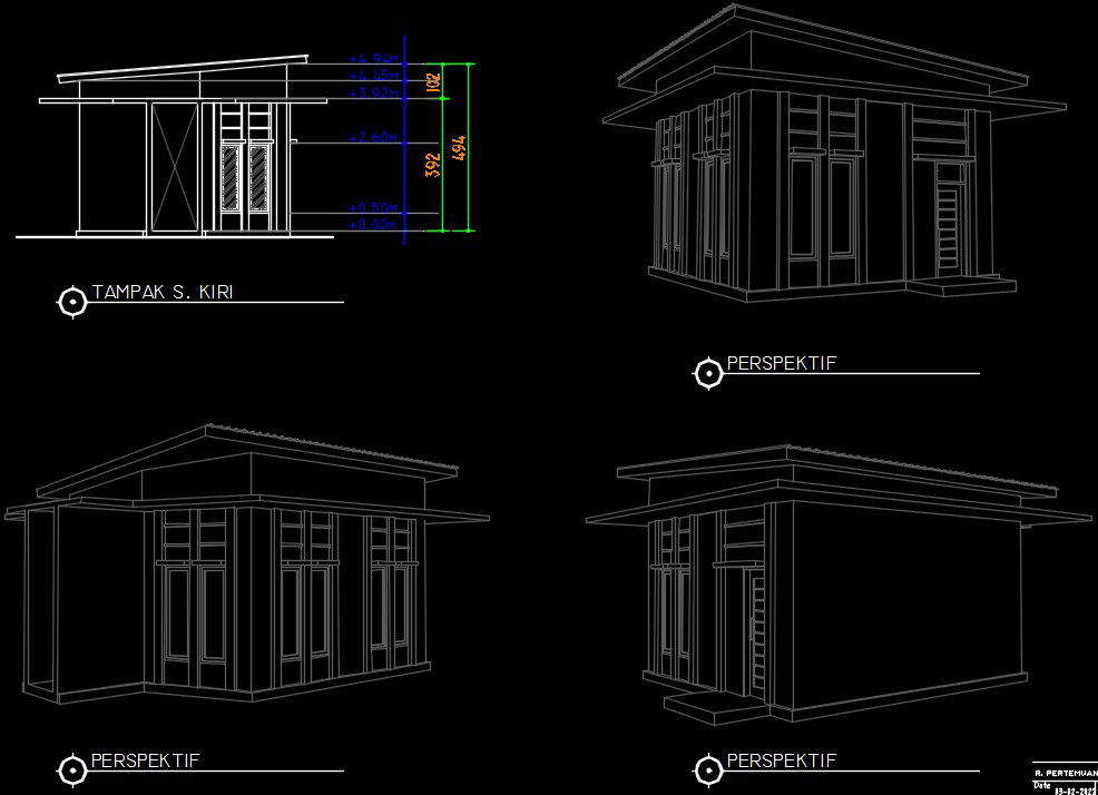 3600x3100mm meeting room building perspective views
