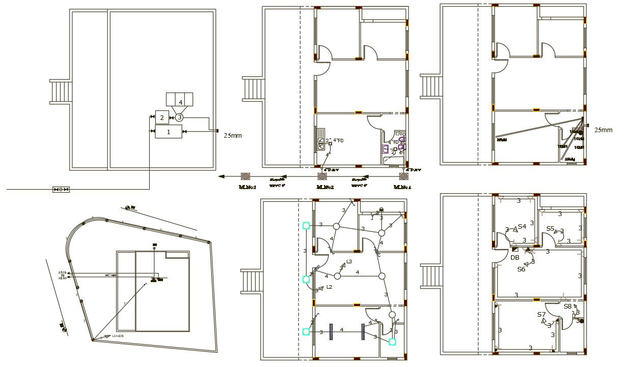 36 By 40 Feet House Electrical And Plumbing Layout Plan