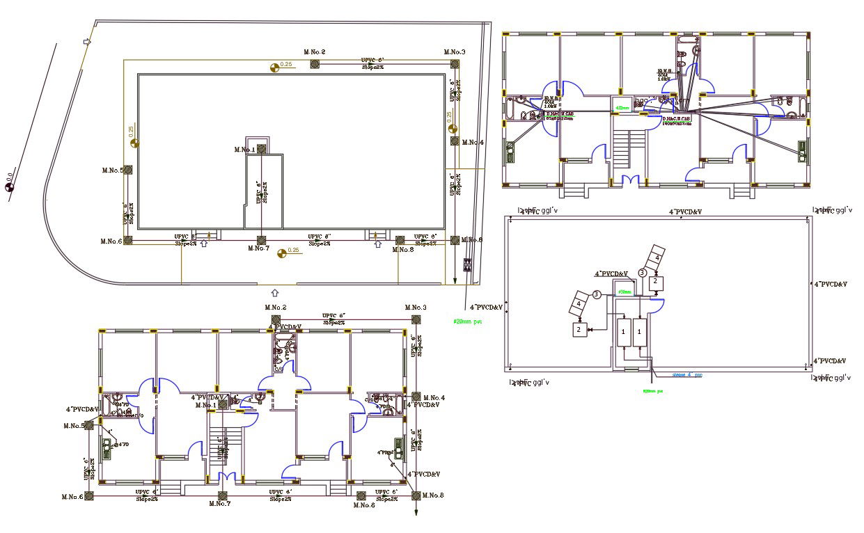 36 By 72 Feet House Plumbing Layout Plan Design DWG File