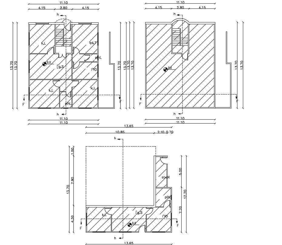 36 X 44 Feet AutoCAD House Plan Design