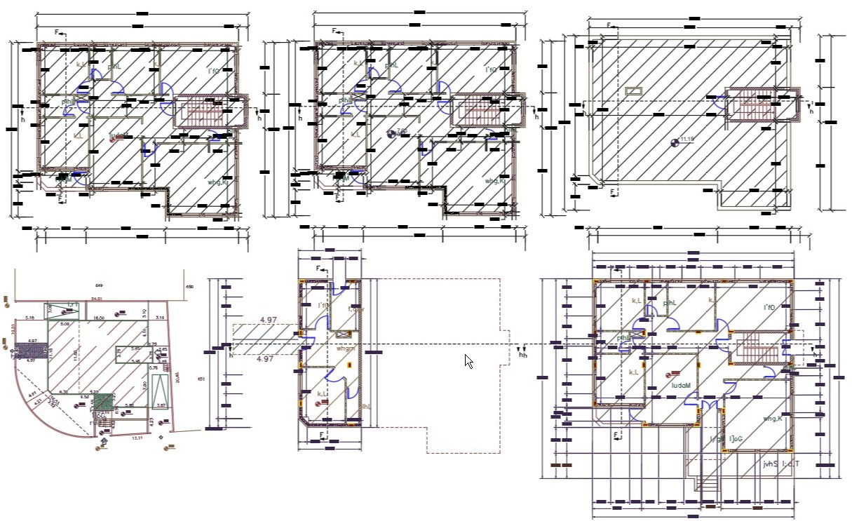 36' X 45" Apartment House Floor plan DWG File