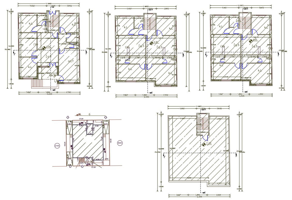 36' X 50' Feet Apartment Floor Plan AutoCAD File