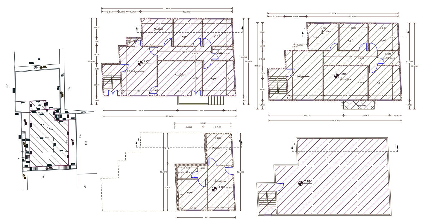 36' X 57' Multifamily Residence House Plan AutoCAD File