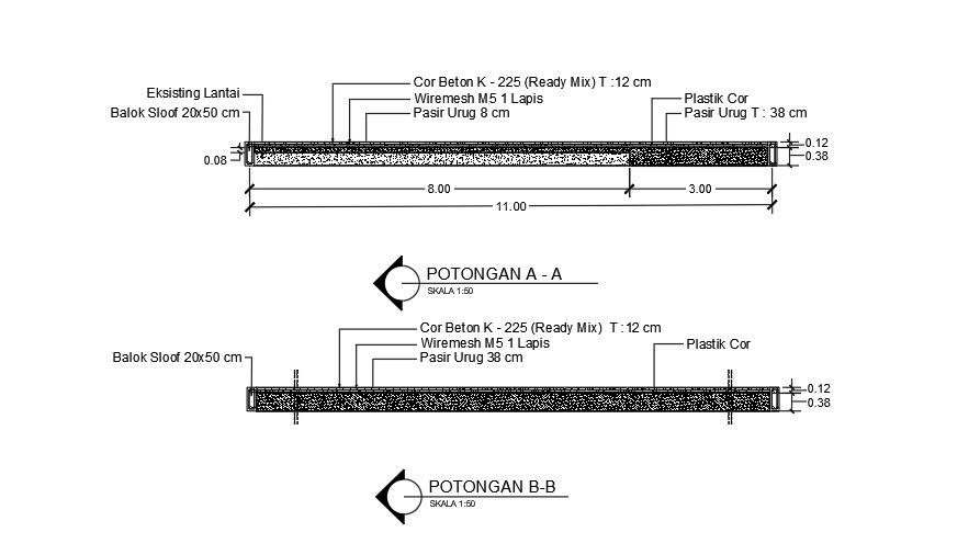 36x11m ware house floor construction view