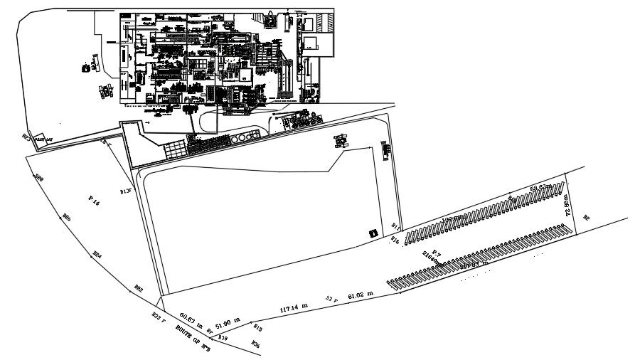 36x11m ware house site layout CAD drawing