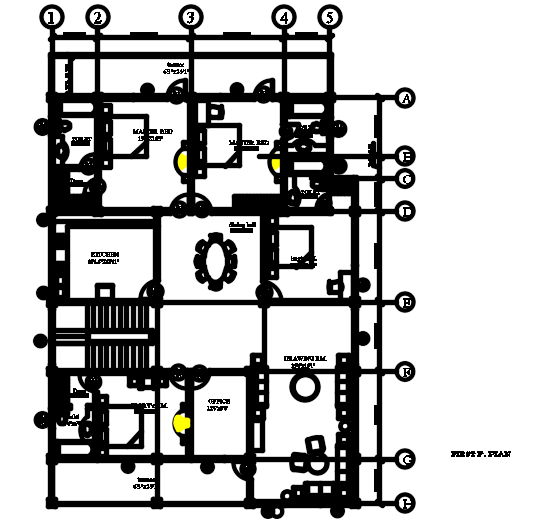 36’x60’ multifamily first floor house plan AutoCAD drawing