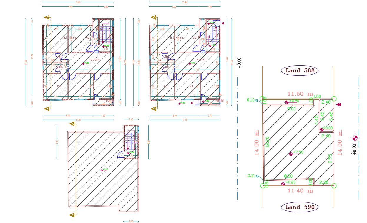 37' X 55' Architecture House Plan AutoCAD File