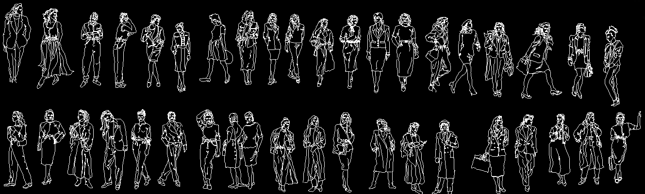 2D Human Figure DWG Blocks for Architectural Presentation Design