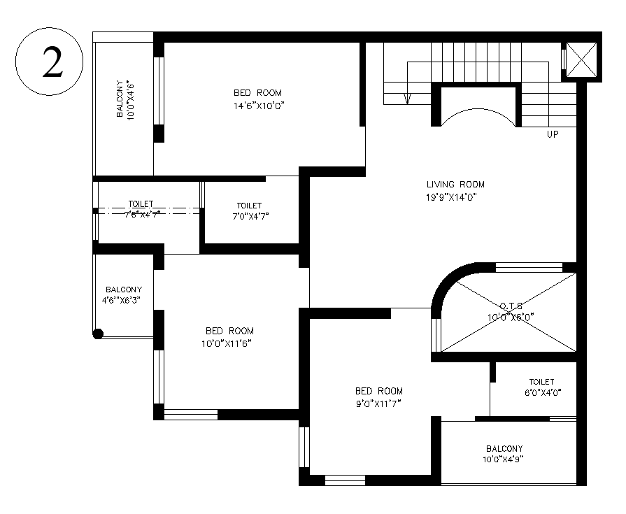 37’x34’ first floor house plan is given in this AutoCAD drawing file.Download the Autocad model.