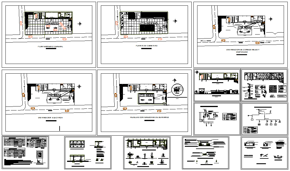 Auto service station plan