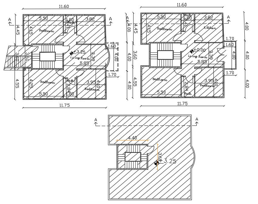 38 X 40 Feet House Plan Design AutoCAD File