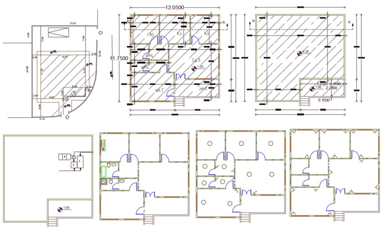 38' X 40' House Plan Design DWG file