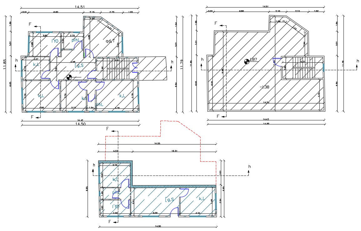 38 X 47 AutoCAD House Plan Design DWG File