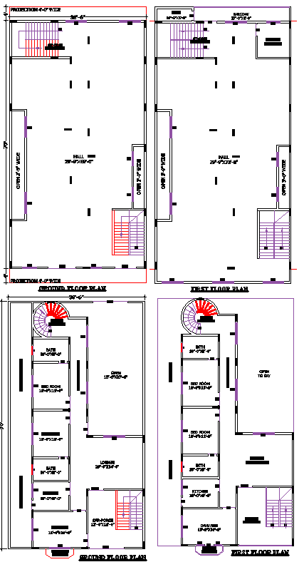 38x70 Mixed-Use DWG Layout Commercial and Residential Plan