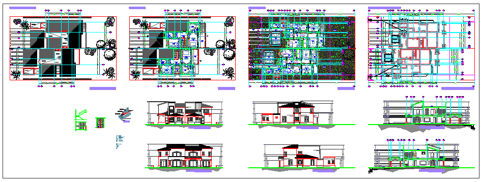 Architectural Country house design drawing