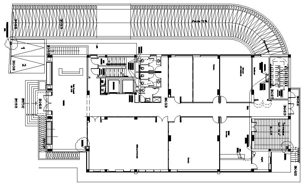 38x17m bank plan is given in this Autocad drawing file. Download now.