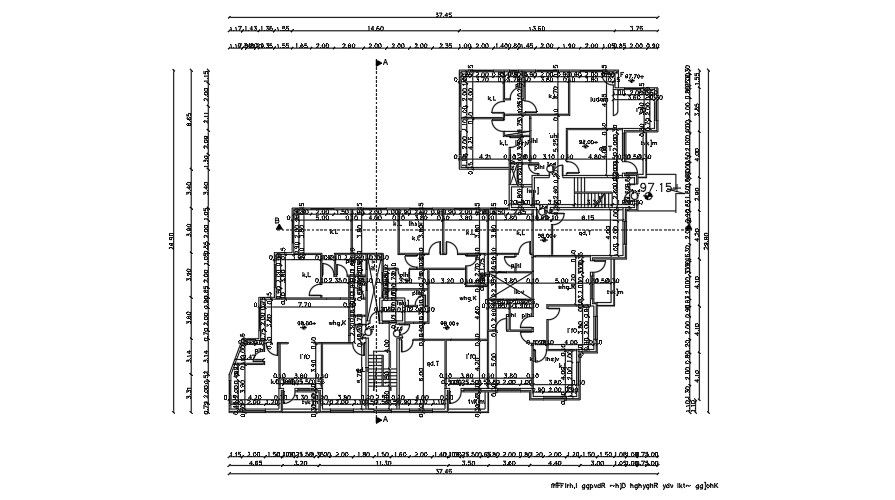 38x30 Meter Apartment DWG File Download