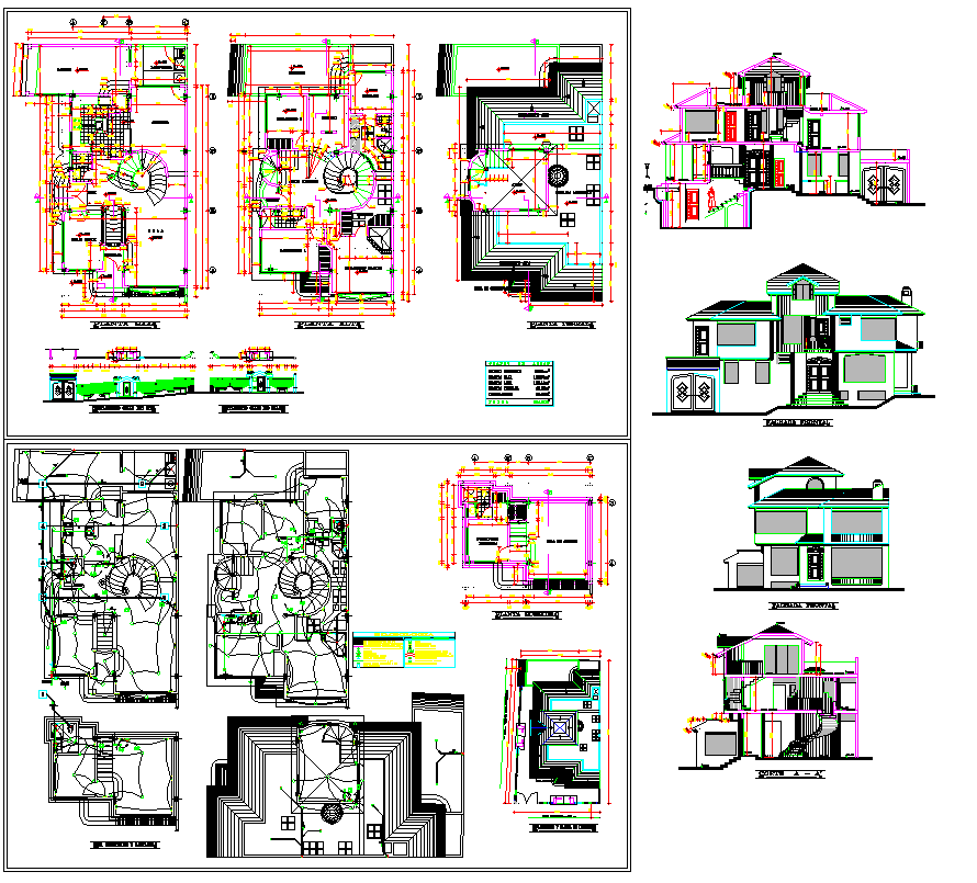 Bungalow project 2D cad drawing is given in this cad file design