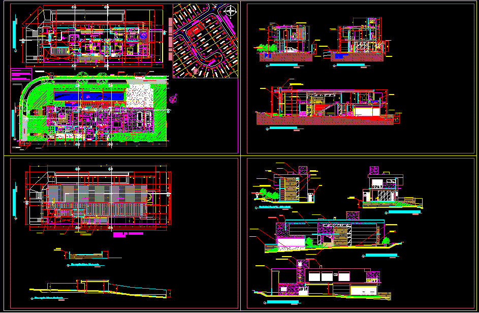 Residential House AutoCAD File with Complete 2D Architectural Drawings