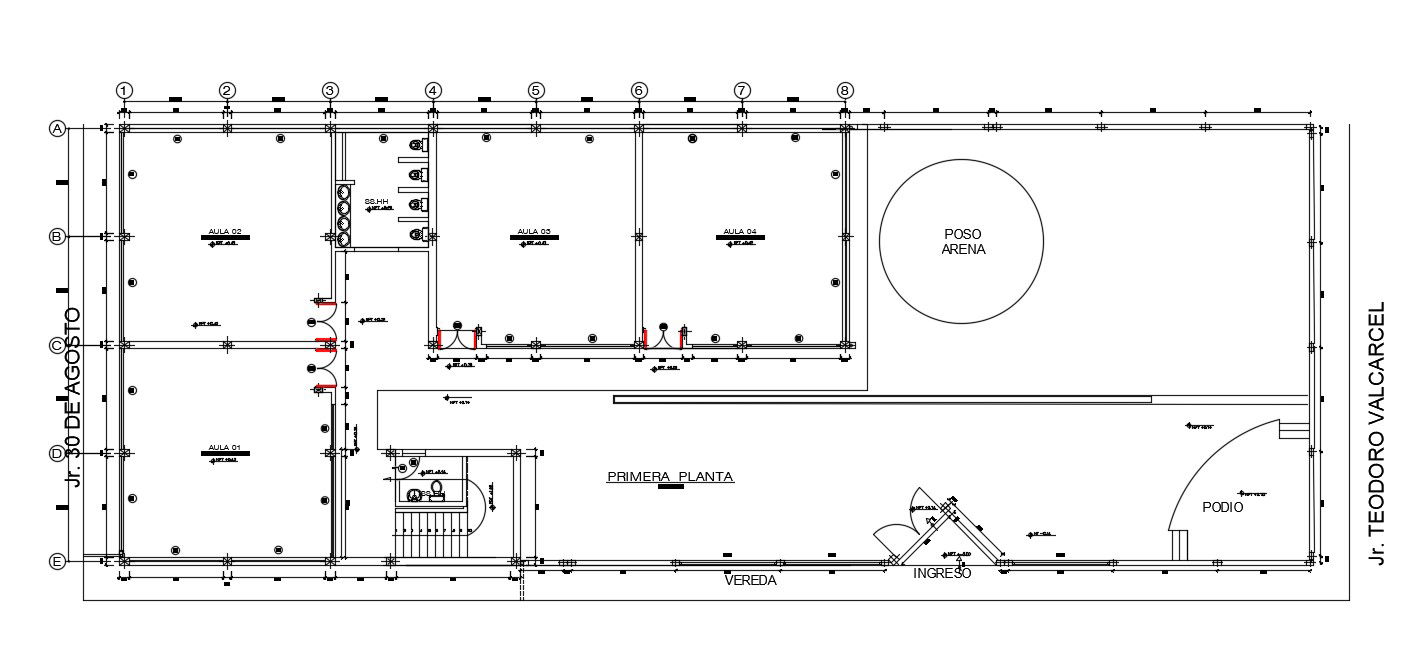 39x15m college plan is given in this Autocad drawing file. Download now.
