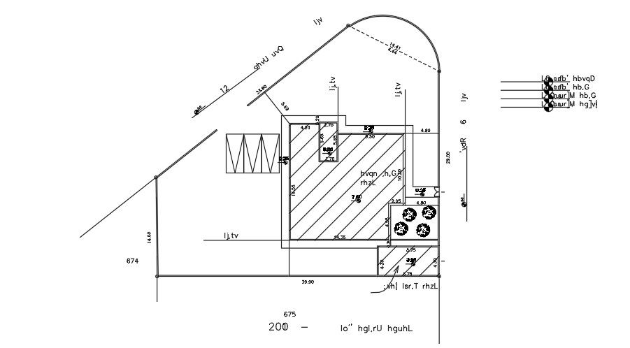 39x29m residential site layout AutoCAD drawing