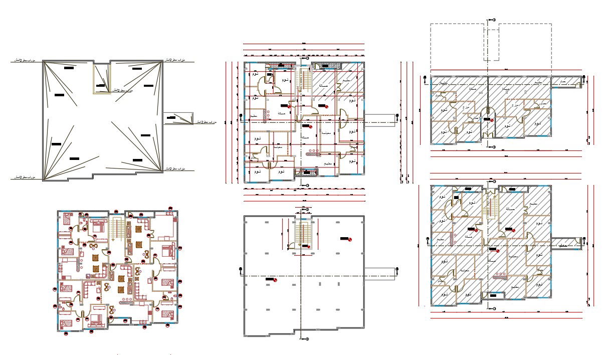 3 BHK Apartment House Furniture Layout Plan
