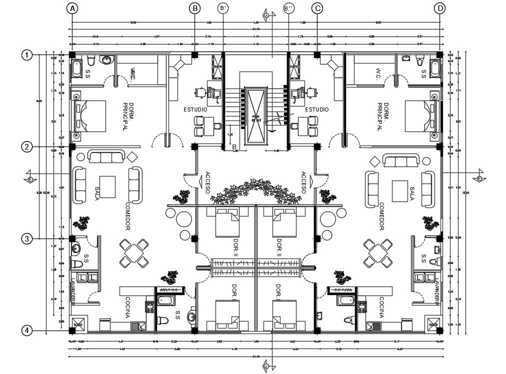 3 BHK Apartment Layout plan AutoCAD Drawing Download DWG File