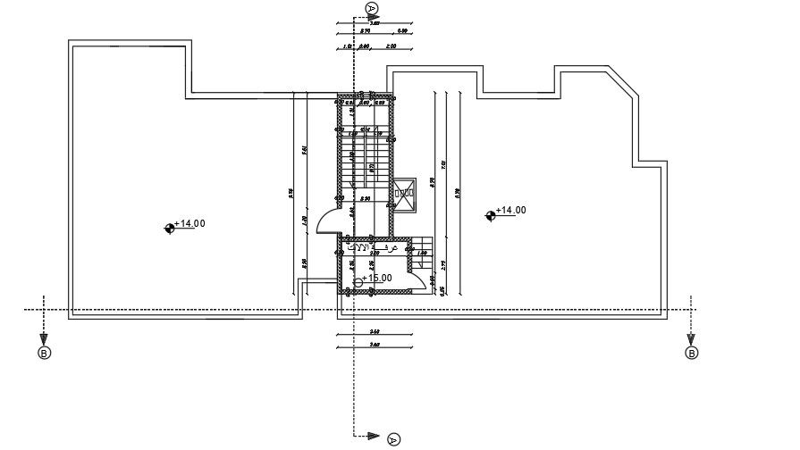 3 BHK Apartment Terrace Plan AutoCAD File
