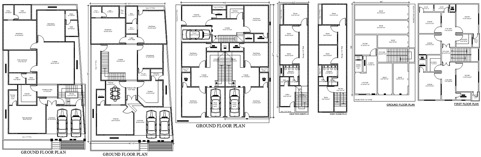 3BHK Bungalow Design Plan AutoCAD DWG File