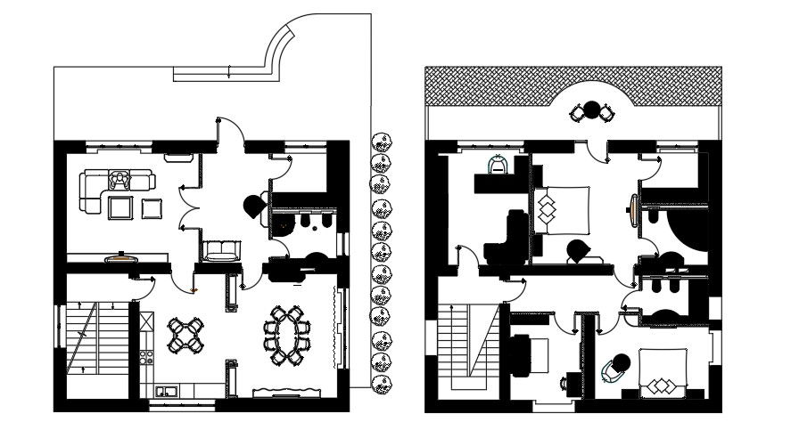 3 BHK House AutoCAD Plan Layout File